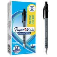 Papermate FlexGrip Ultra Ballpoint Pen Black Medium 0.5 mm Pack of 12