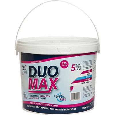 DuoMax Sanitising Wet Cleaning Wipes 2-in-1 Pack of 225