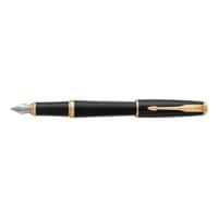 Parker Fountain Pen Muted Black Barrel with Gold Trim Urban Blue