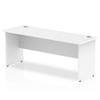 Dynamic Rectangular Office Desk White MFC Panel End Leg White Frame Impulse 1800 x 600 x 730mm