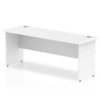 Dynamic Rectangular Office Desk White MFC Panel End Leg White Frame Impulse 1800 x 600 x 730mm