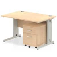 dynamic Impulse Straight Desk Rectangular Maple Cantilever 2 Drawers 1 Pedestal 1,200 (W) x 800 (D) x 730 (H) mm MFC (Melamine Faced Chipboard)