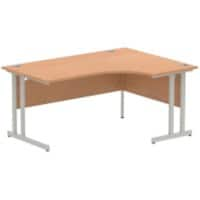 Dynamic Radial Right Hand Crescent Desk Oak MFC Cantilever Leg Grey Frame Impulse 1600/1200 x 600/800 x 730mm