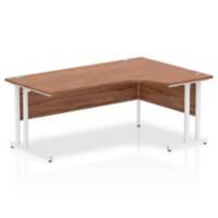 Dynamic Radial Right Hand Crescent Desk Walnut MFC Cantilever Leg White Frame Impulse 1800/1200 x 600/800 x 730mm