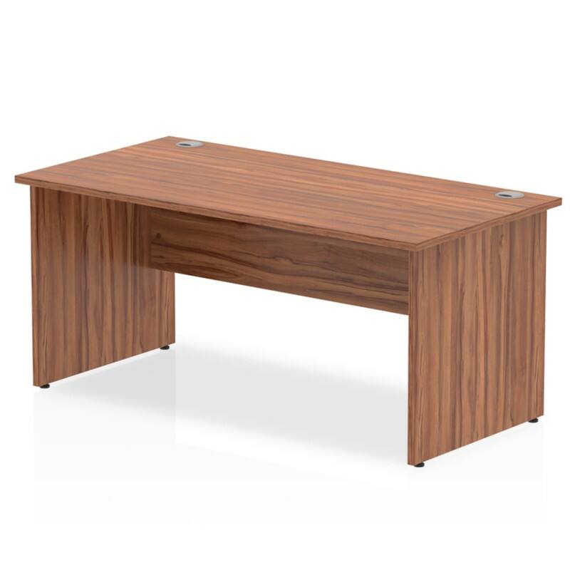 dynamic Impulse Office Desk Rectangular Walnut Base panel 1,600 (W) x 800 (D) x 730 (H) mm MFC (Melamine Faced Chipboard)