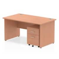 dynamic Impulse Straight Desk Rectangular Beech Base panel 2 Drawers 1 Pedestal 1,400 (W) x 800 (D) x 730 (H) mm MFC (Melamine Faced Chipboard)