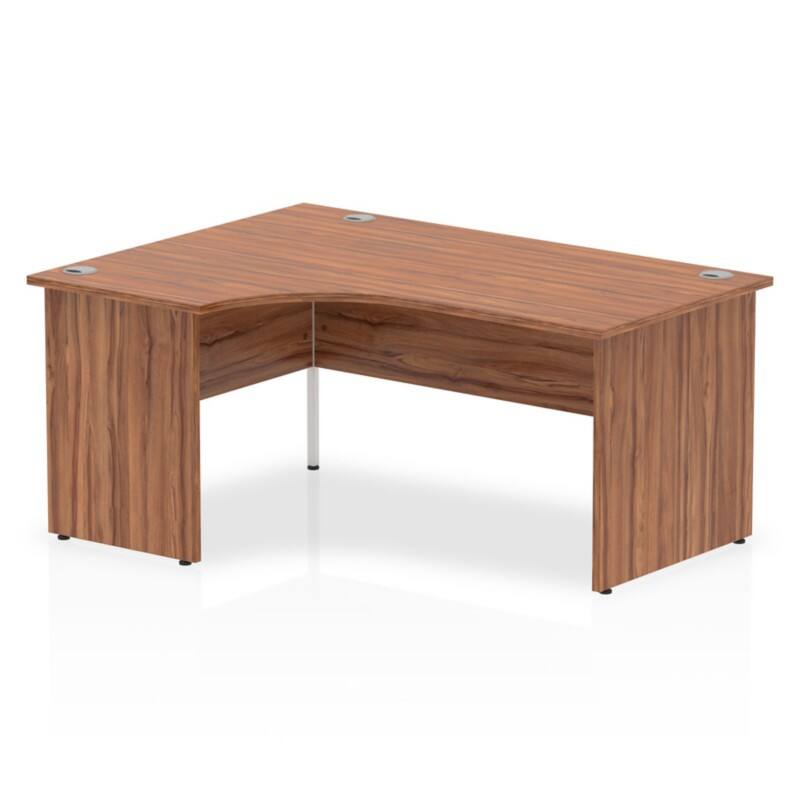 dynamic Impulse Left Hand Desk Corner Walnut Base panel 1,600 (W) x 1,200 (D) x 730 (H) mm MFC (Melamine Faced Chipboard)