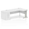 Dynamic Wave Right Hand Office Desk White MFC Cable Managed Cantilever Leg Grey Frame Impulse 2230/1200 x 800/600 x 730mm