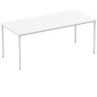 Dynamic Rectangular Straight Table White MFC Box Frame Leg Silver Frame Impulse 1800 x 800 x 725mm