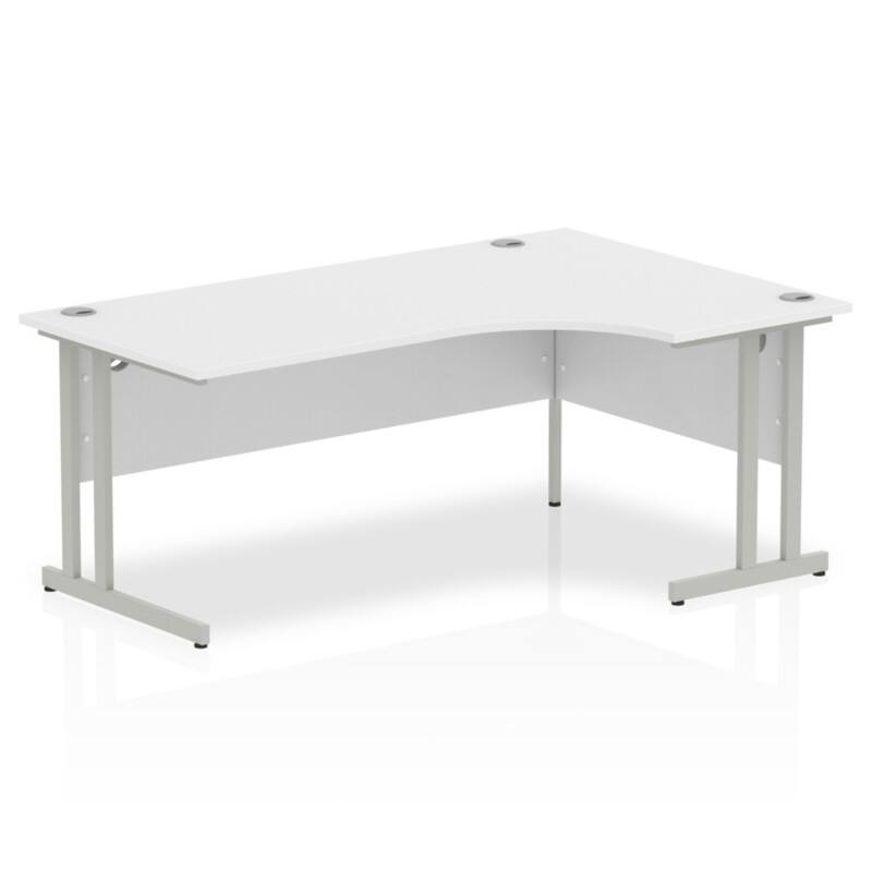 dynamic Impulse Right Hand Desk Corner White Cantilever 1,800 (W) x 1,200 (D) x 730 (H) mm MFC (Melamine Faced Chipboard)