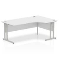 Dynamic Corner Right Hand Crescent Desk White MFC Cantilever Leg White Frame Impulse 1800/1200 x 600/800 x 730mm