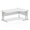 Dynamic Corner Right Hand Crescent Desk White MFC Cantilever Leg White Frame Impulse 1800/1200 x 600/800 x 730mm