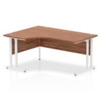 Corner Desks Left Hand Crescent Desk Walnut MFC Cantilever Legs White Impulse 1600/1200 x 600 x 800 x 730mm