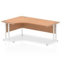 Corner Desks Left Hand Crescent Desk Oak MFC Cantilever Legs White Impulse 1800/1200 x 600/800 x 730mm