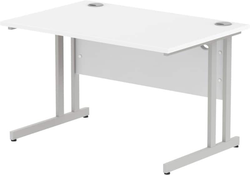 dynamic Impulse Straight Desk Rectangular White Cantilever 1,200 (W) x 800 (D) x 730 (H) mm MFC (Melamine Faced Chipboard)