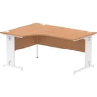 Corner Desks Left Hand Crescent Desk Oak MFC Cable Managed Legs White Impulse 1600/1200 x 600 x 800 x 730mm