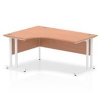 Corner Desks Left Hand Crescent Desk Beech MFC Cantilever Legs White Impulse 1600/1200 x 600 x 800 x 730mm