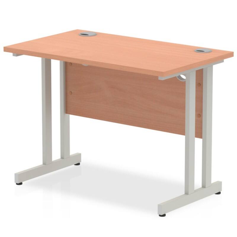 dynamic Impulse Straight Desk Rectangular Beech Cantilever 1,000 (W) x 600 (D) x 730 (H) mm MFC (Melamine Faced Chipboard)