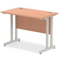 Dynamic Rectangular Desk Beech MFC Cantilever Leg Grey Frame Impulse 1000 x 600 x 730mm