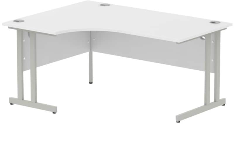 dynamic Impulse Left Hand Desk Corner White Cantilever 1,600 (W) x 1,200 (D) x 730 (H) mm MFC (Melamine Faced Chipboard)