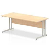 Dynamic Rectangular Straight Desk Maple MFC Cantilever Leg Grey Frame Impulse 1800 x 800 x 730mm