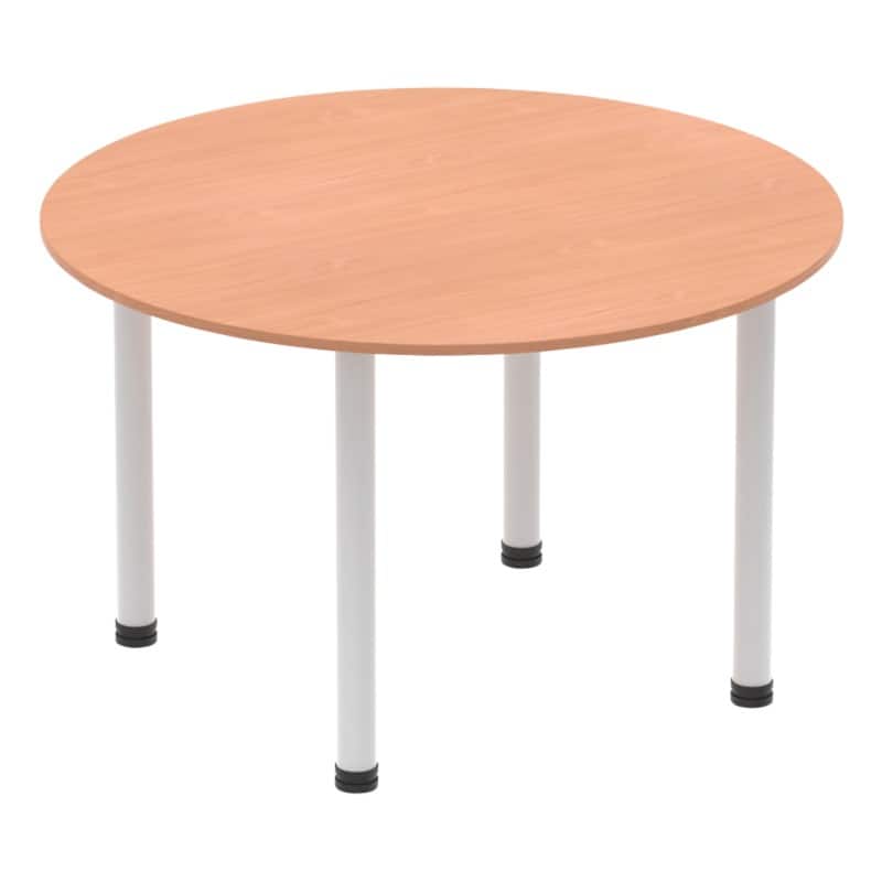 dynamic Impulse Conference Table Circular Beech 4 Metal legs 1,200 (W) x 1,200 (D) x 730 (H) mm MFC (Melamine Faced Chipboard)