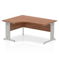 Dynamic Corner Left Hand Crescent Desk Walnut MFC Cable Managed Cantilever Leg Grey Frame Impulse 1600 x 1000/800 x 730mm