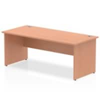 Dynamic Rectangular Office Desk Beech MFC Panel End Leg Beech Colour Frame Impulse 1800 x 800 x 730mm