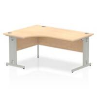 Dynamic Corner Left Hand Crescent Desk Maple MFC Cable Managed Leg Grey Frame Impulse 1600/1200 x 600/800 x 730mm