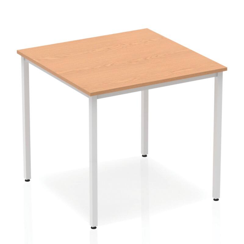 dynamic Impulse Conference Table Square Oak 4 Metal legs 800 (W) x 800 (D) x 740 (H) mm MFC (Melamine Faced Chipboard)