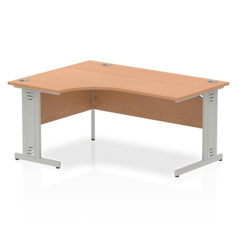dynamic Impulse Left Hand Desk Freeform Oak Cantilever 1,600 (W) x 1,200 (D) x 730 (H) mm MFC (Melamine Faced Chipboard)