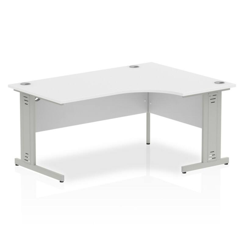 dynamic Impulse Right Hand Desk Corner White Cantilever 1,600 (W) x 1,200 (D) x 730 (H) mm MFC (Melamine Faced Chipboard)