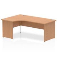 Dynamic Radial Left Hand Crescent Desk Oak MFC Panel End Leg Oak Colour Frame Impulse 1800/1200 x 600/800 x 730mm