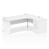 Dynamic Corner Right Hand Desk White MFC Panel End Leg White Frame Impulse 1800/1630 x 800/600 x 730mm
