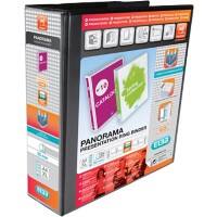 Elba Panorama Presentation Binder A4 75 mm spine 4 rings D-Ring Portrait Black