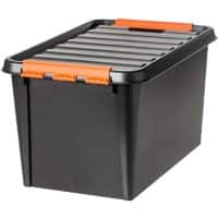 SmartStore Pro Storage Box With Lid 50 L Black  40 x 60 x 34 cm