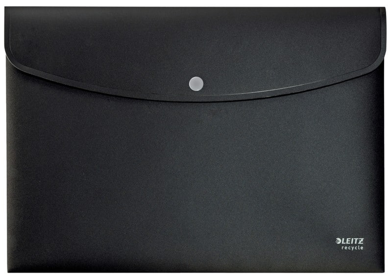 Leitz Document Wallet Recycle A4 PP (Polypropylene) Portrait and Landscape 23.5 (W) x 31.3 (D) x 0.7 (H) cm Black