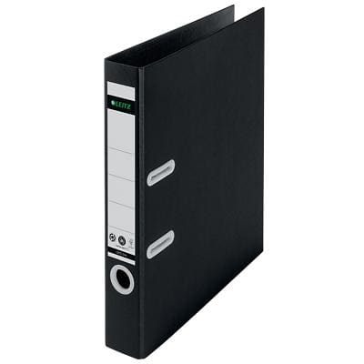 Leitz 180° Lever Arch File A4 52 mm Black 2 ring 1019 Carboard Portrait