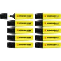 STABILO BOSS ORIGINAL Highlighter Yellow Chisel 2-5 mm Refillable Pack of 10