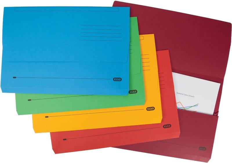 ELBA Document Wallet Manila 34.4 (W) x 3.2 (D) x 24.3 (H) cm Assorted Pack of 25