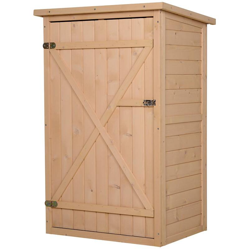 OutSunny Outdoor Storage Box 56 (W) x 75 (D) x 115 (H) cm Natural