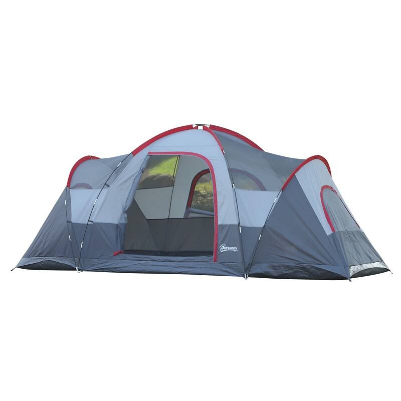 OutSunny Camping Tent Grey 230 (W) x 455 (D) x 180 (H) cm Water resistant