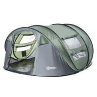 OutSunny Camping Tent A20-169 Dark Green, Grey 263.5 (W) x 220 (D) x 123 (H) cm Water Resistant