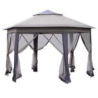 Outsunny Foldable Gazebo Beige 2850 x 4050 x 4050 mm