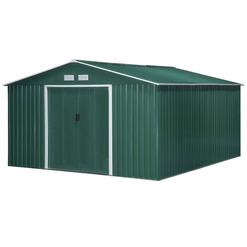 OutSunny Garden Storage Shed 3.4 x 3.86 x 2 m Deep Green