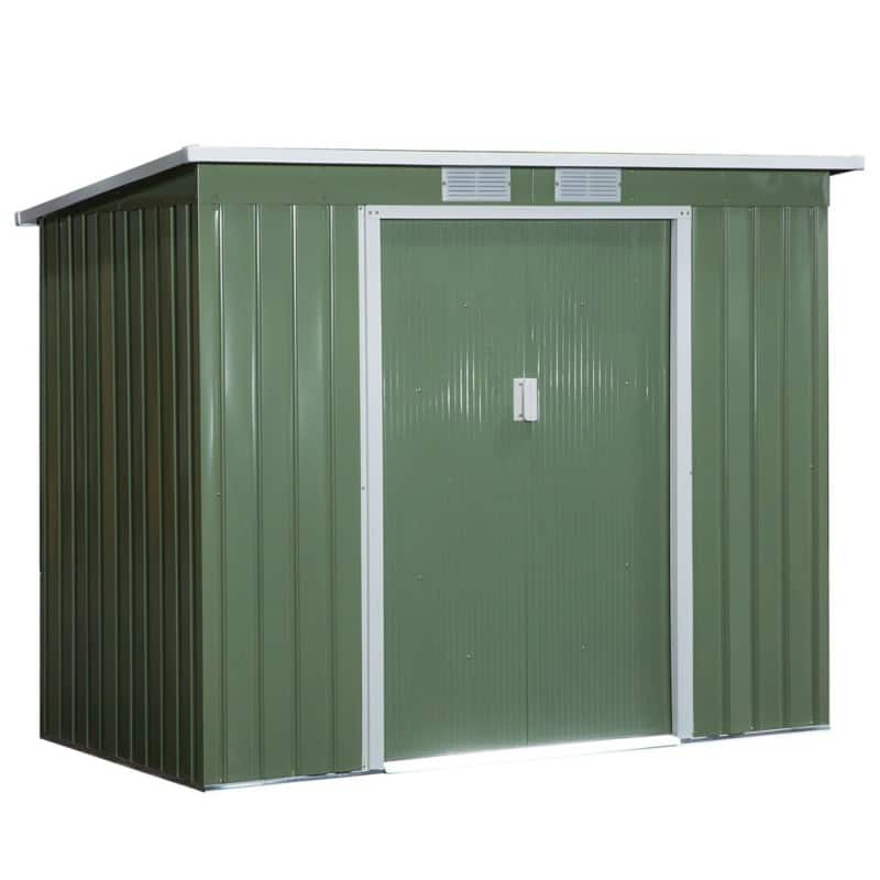 OutSunny Garden Storage Shed 2.13 x 1.3 x 1.73 m Green