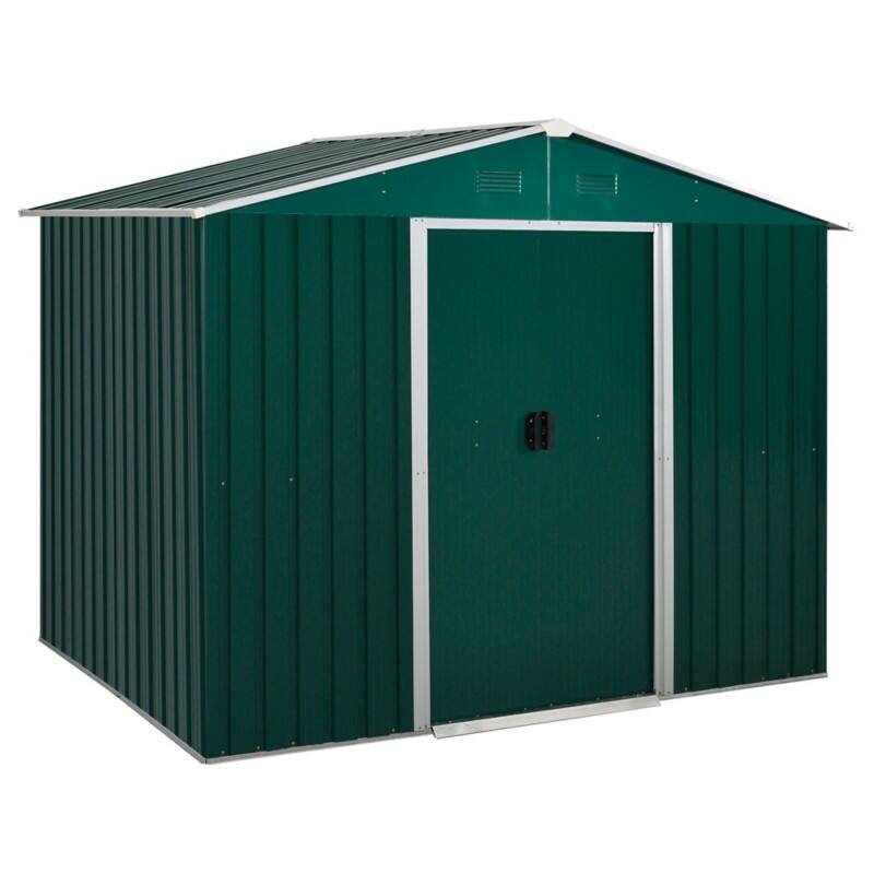 OutSunny Garden Storage Shed 2.36 x 1.74 x 1.9 m Green