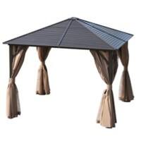 Outsunny Gazebo Black, Brown 2600 x 2980 x 2980 mm