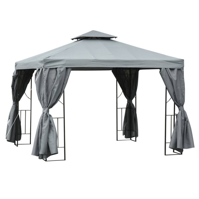 OutSunny Gazebo 2.95 x 2.95 x 2.7 m Dark Grey