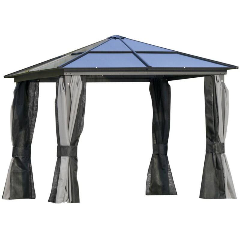 OutSunny Gazebo 3 x 3 x 2.65 m Grey
